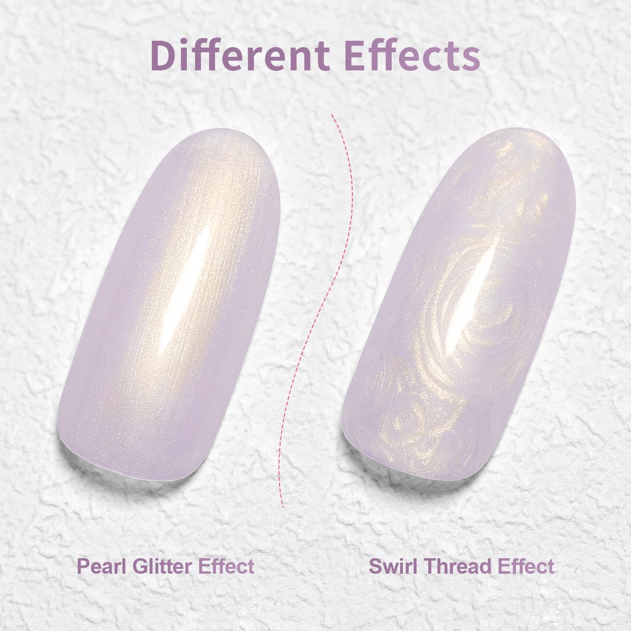 RARJSM Pearl Gold Gel Liner Nail Art Pearlescent Milky Light Purple White Golden Shell Glitter Swirl Effect Gel Nail Polish 8ml Build in Thin Brush Painted Drawing Striper Gelpolish Curing Requires