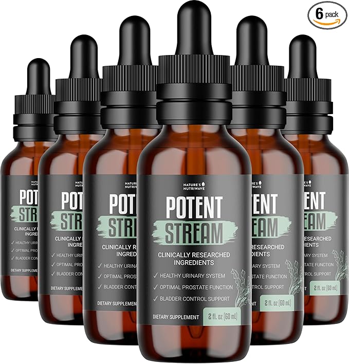 Nature's NutriWave Potent Stream Drops - Original Formula, Natural Prostate Supplements for men, bladder control supplements with Saw Palmetto - Reduce Bathroom Trips, Urinary Support - 6 Month Supply