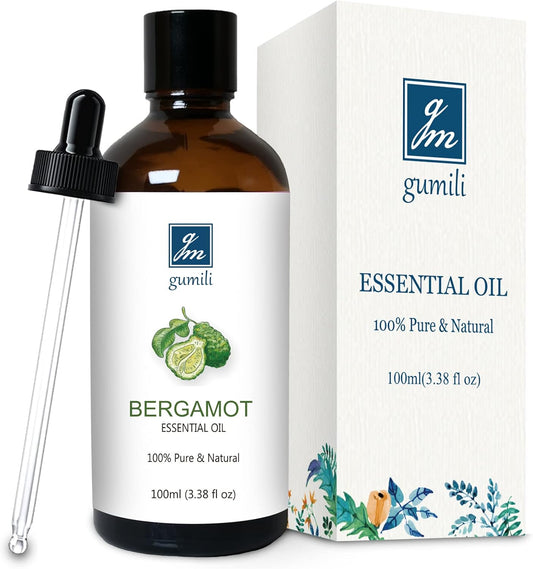 Pure Bergamot Essential Oil for Diffuser, 100% Pure Undiluted - 3.38 Fl Oz 100ml