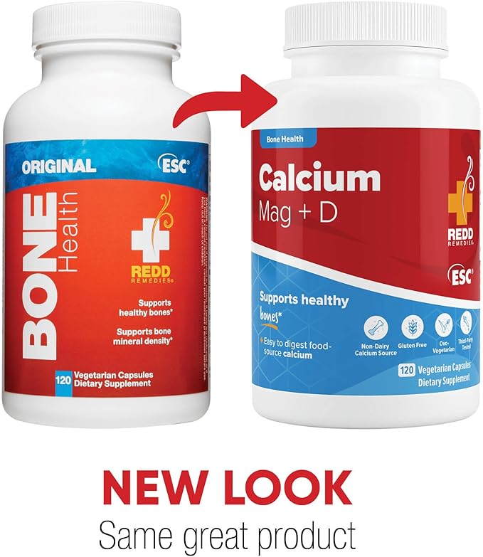 Redd Remedies, Calcium Mag +D, Natural Support with Calcium and Vitamin K2, 120