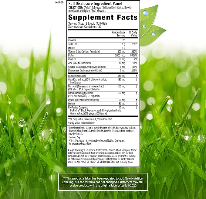 Irwin Naturals Longer, Stronger Hair and Nails - 60 Liquid Softgels - Promotes Vibrant Shine Texture & Strength - 30 Total Servings