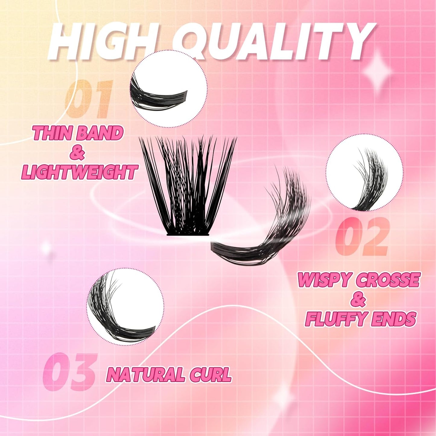 Lash Clusters 280pcs 60D+80D 8-20mm Cluster Lashes Mixed Tray 3D Effect Volume Individual Lashes Cluster Eyelash Extensions Fluffy Soft D Curl DIY Lash Extension Kit at Home (60D+80D-0.07-D,8-20mm)