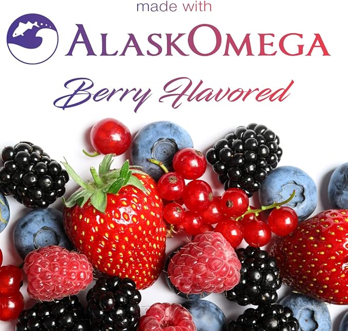 (2 Pack) Smarter Omega 3 Fish Oil, Berry Flavor, Burpless, Tasteless, 2000mg, Potent Triple Strength DHA EPA Brain OMEGA3, Joint & Heart Support, Made with AlaskOmega®