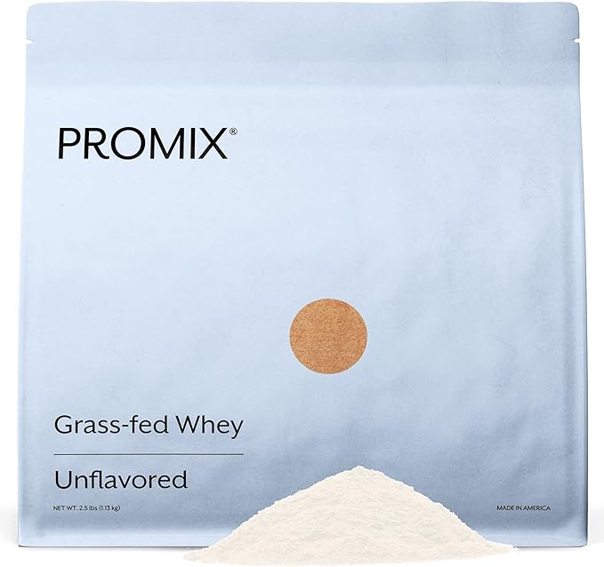 Promix Whey Protein Powder, Unflavored - 2.5lb Bulk - Grass-Fed & 100% All Natural - ­Post Workout Fitness & Nutrition Shakes, Smoothies, Baking & Cooking Recipes - Gluten-Free & Keto-Friendly