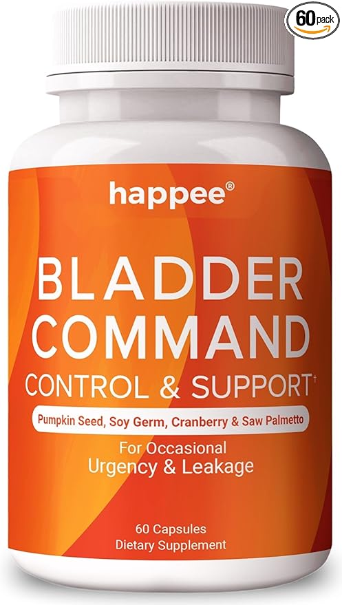 Bladder Control Supplement for Women & Men with Pumpkin Seed Extract, Soy Germ Extract, Saw Palmetto & Cranberry 4-in-1 Active Bladder Support for Urinary Frequency, Leaks & Urgency - 60 Capsules