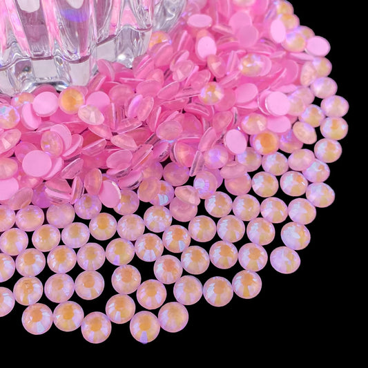 Flatback Glass Rhinestones,Bedazzler Gems 1440pcs Non Hotfix Crystal Rhinestones for Nail Charms Crafts Clothes Tumblers,Pink AB Neon,SS20