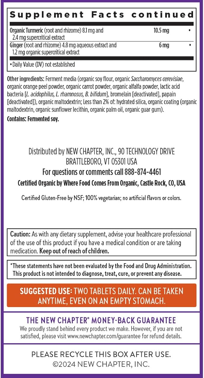 New Chapter Men's Multivitamin Advanced Formula for Stress, Brain, Immune, Heart & Energy Support, Higher Levels of Whole-Food Fermented Essential Nutrients for Men + Selenium + B Vitamins, 72 ct