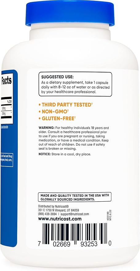 Nutricost L-Arginine L-Ornithine 750mg; 180 Capsules (2 Bottles)