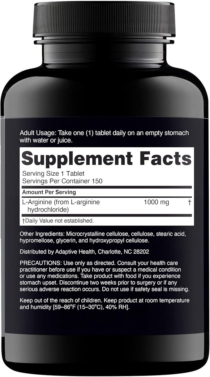 Nugenix Essentials L-Arginine Amino Acid Supplement, 1000 mg, 150 Tablets