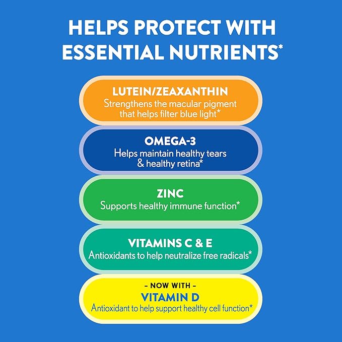 Ocuvite Eye Vitamin & Mineral Supplement, Contains Zinc, Vitamins C, E, Omega 3, Lutein, & Zeaxanthin, 90 Softgels (Packaging May Vary)
