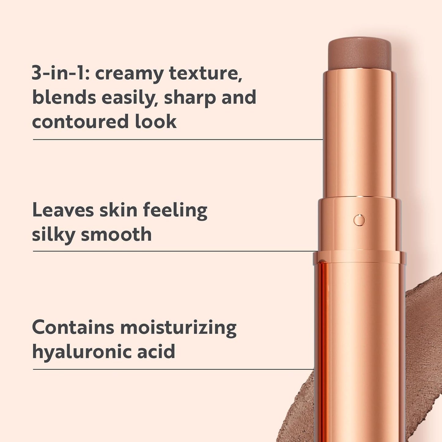 M. Asam MAGIC FINISH Cream Contour Stick light medium (0.28 Oz)- creamy contour stick for a defined face shape, creates optical shadows, bronzer stick with moisturizing hyaluronic acid, vegan