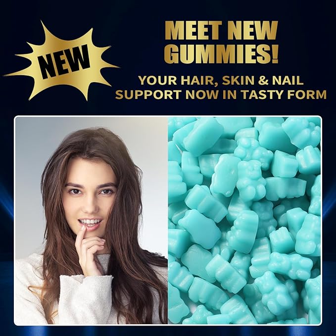 Biotin Collagen Gummies – Hair Skin and Nails Vitamins for Women & Men – Hair Growth Vitamins: B1, B2, B3, B6, B7, Collagen, Keratin, Vitamin A & D – Hair Growth Supplement – 120 Gummy Bears