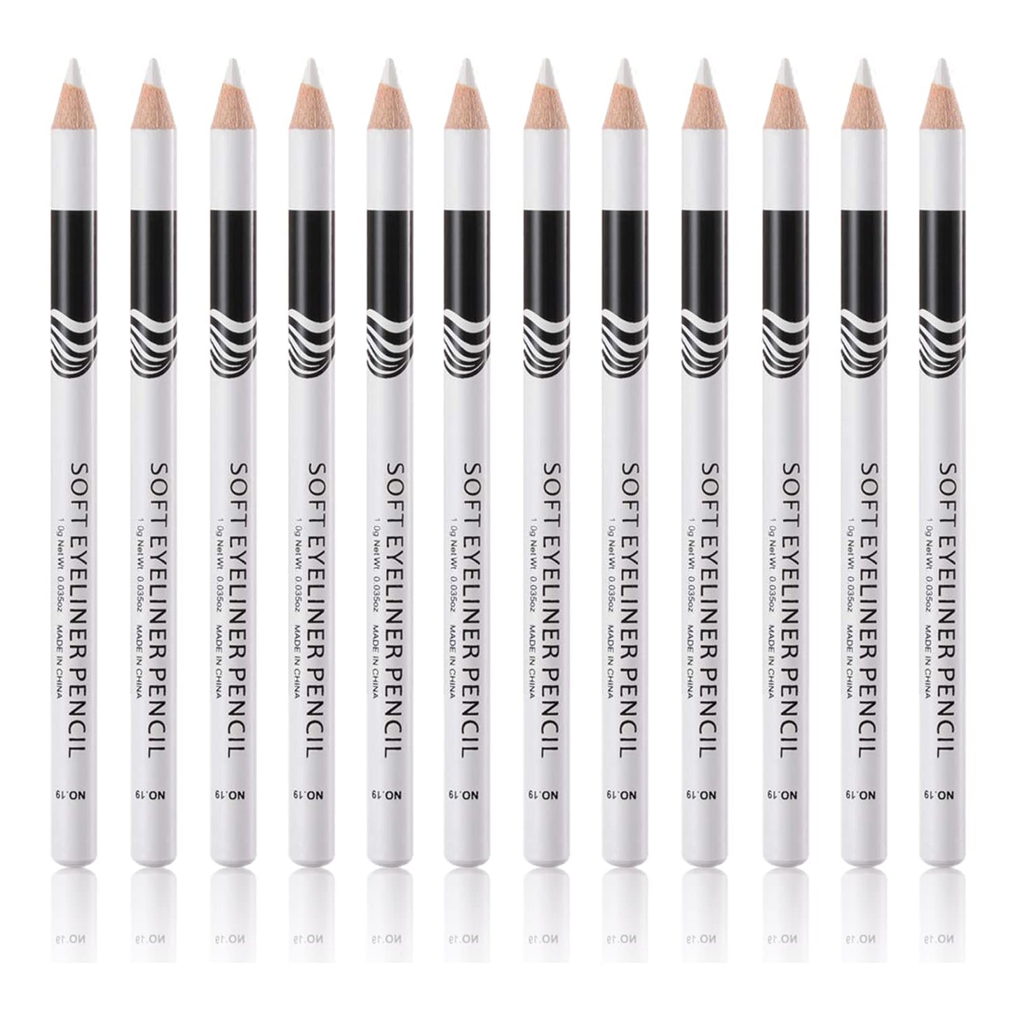 Go Ho 12 PCS White Eyebrow Eyeliner Pencils,White Eyeshadow Makeup Pen,Sweatproof Eye Highlighter Makeup Pencil,Long-lasting Nice Color Eye Brow Gel Pen,Brow Tint Sticks（White）