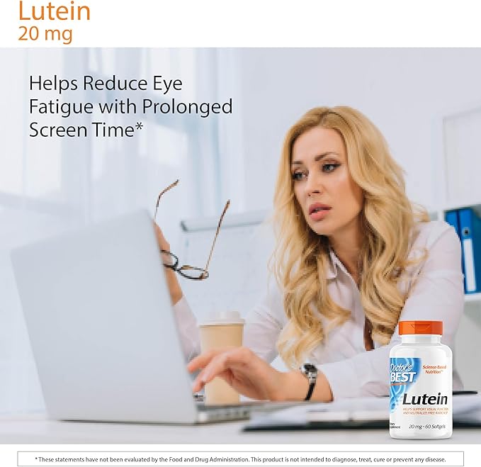 Doctor's Best Lutein with Gluten Free, Vision Support, 60 Softgels