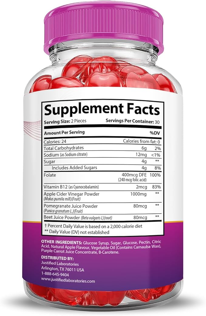 (2 Pack) Ripped Results Keto ACV Gummies Advanced Formula 1000MG Ripped Results Keto Gummies Apple Cider Vinegar Formulated with Pomegranate Beet Juice Powder B12 Vegan Non GMO 120 Gummys