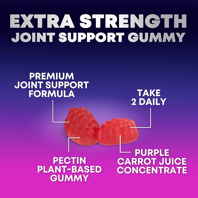 Joint Support Supplement - Extra Strength Glucosamine Joint Support Gummy - Joint Health Support & Flexibility for Back, Knees, & Hands - Vitamin E for Immune Support for Women & Men - 60 Gummies