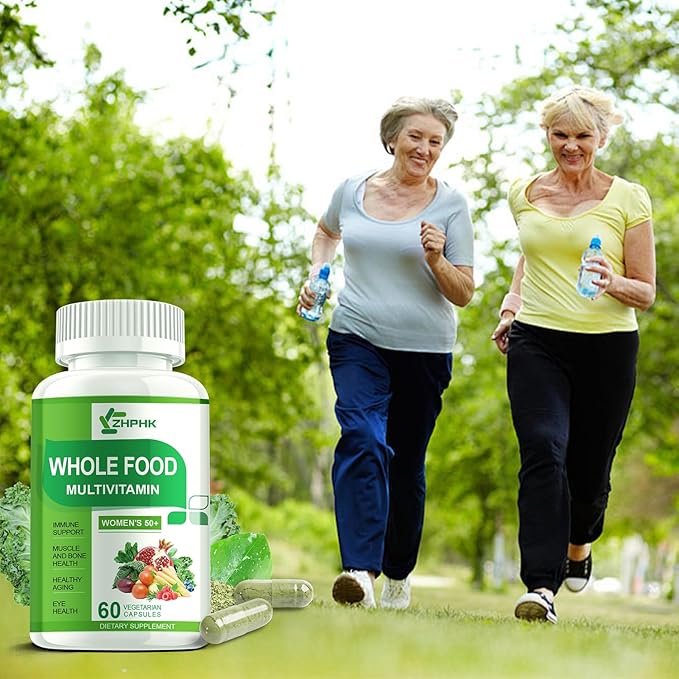 Women Multivitamin 50 Plus, Whole Food Supplement Womens Vitamins Multivitamins Over 50, Organic Extracts for Energy Support, Hair, Skin, Nails Health 120 Capsules