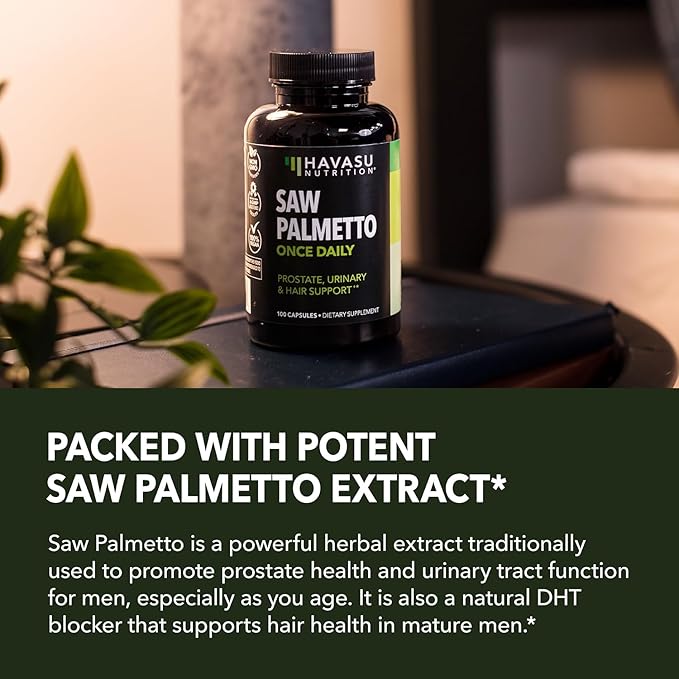 Saw Palmetto For Men Prostate Supplement - Prostate Support Supplement for Men's Health - Potent Saw Palmetto for DHT, Urinary and Prostate Health - Over 3 Month Supply Saw Palmetto Supplement