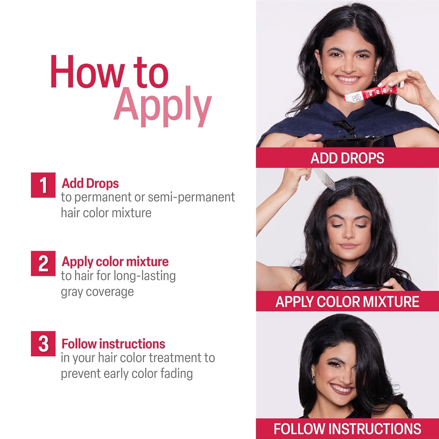 No Gray Color Drops, 2 Pack, Cover Gray Hair, Prevent Premature Color Fade, and Extend Time Between Root Touch Ups, Compatible with Permanent and Semi Permanent Hair Dye, PPD & Ammonia Free