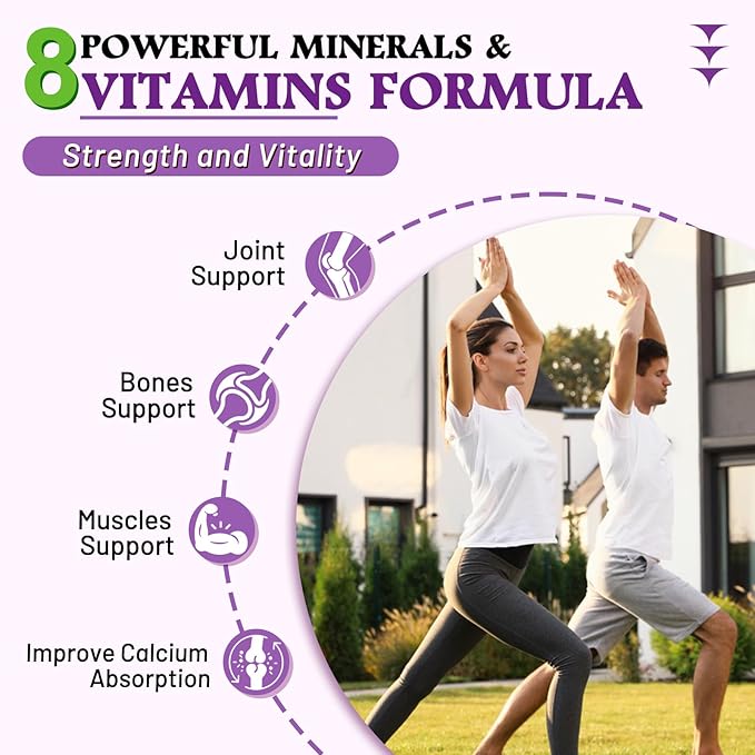 High Absorption Calcium Magnesium Zinc Gummies, Calcium Magnesium Supplement with Potassium Vitamin D3 for Bone & Teeth Strength, Muscle Function - Blueberry Flavor 120 Cts