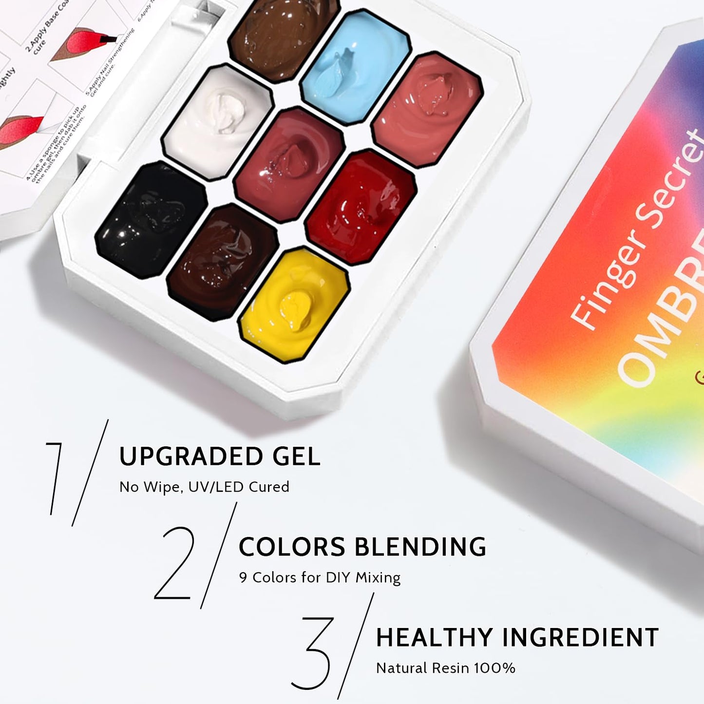 Sponge Pat Paint Nail Gel & Tools Kit, 9 Colors Ombre Nails Gradient Gel Nail Blush Blooming Aura Nails Drawing Stripper Floral Painting Nail Art, No Wipe, UV/LED Curing (9 Colors Set D)