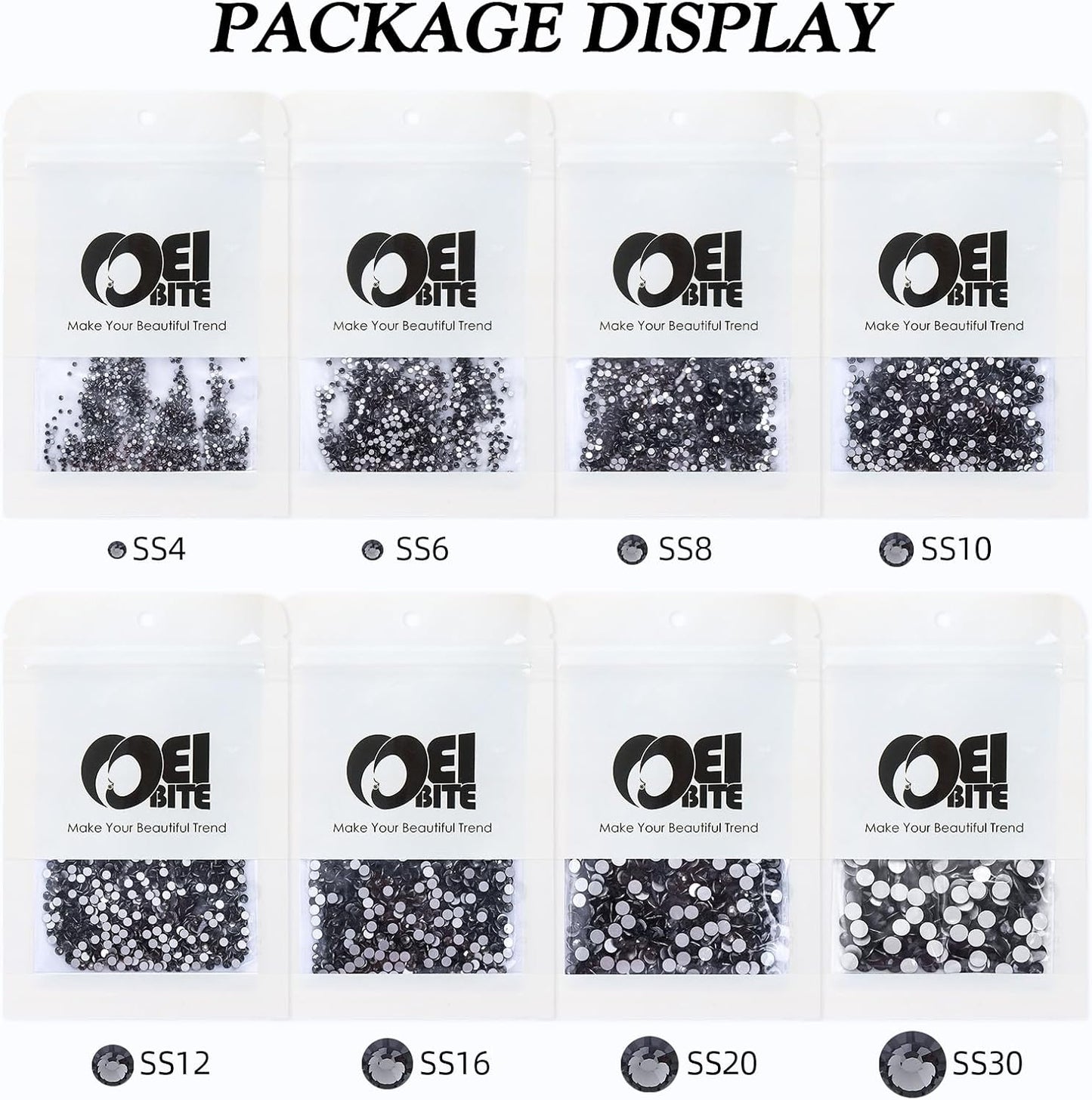 Gray Flatback Rhinestones, Glass Rhinestones for Nail Art and Craft, Glue Fix, Loose Crystal Gemstones(Gray, SS30, 288pcs, 6.4-6.6mm)