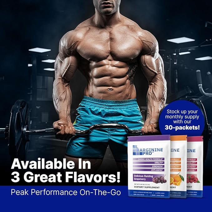 L-ARGININE PRO | L-arginine Supplement Drink Mix Powder | 5,500mg of L-arginine Plus 1,100mg L-Citrulline (Grape Berry, 1 Jar)