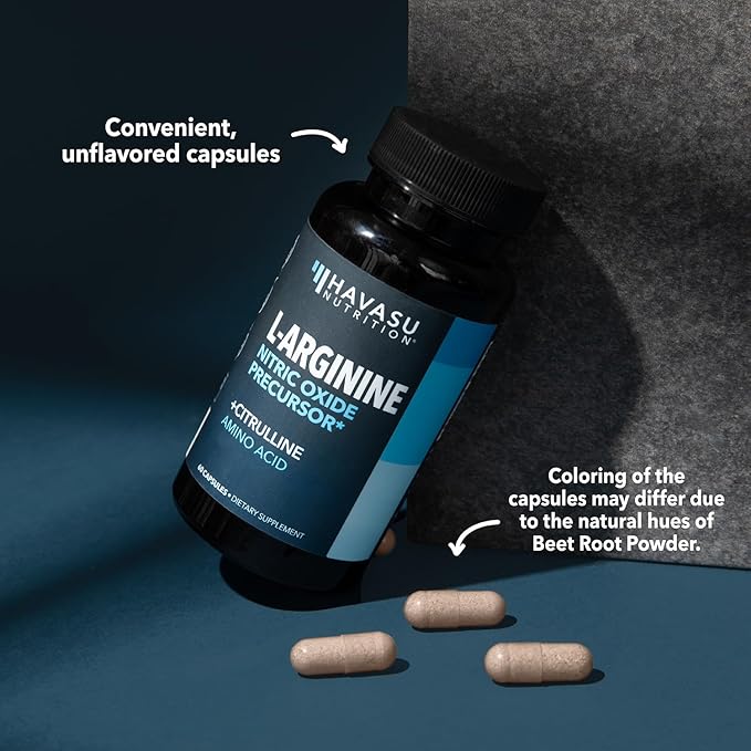 L-Arginine Capsules for Active Males - 60 Count, Non-GMO, 1200mg Blend of L Arginine and L Citrulline - Arginine Supplement for Enhanced Performance - L Arginine for Muscle Support