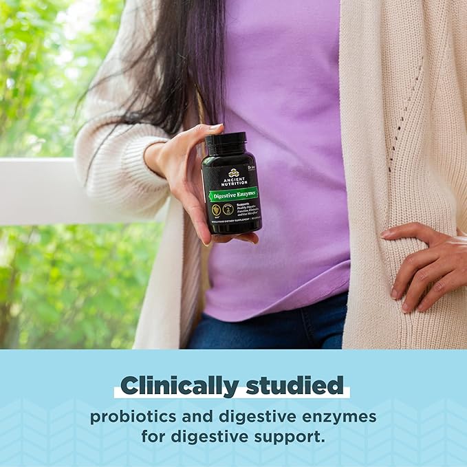 Digestive Enzymes by Ancient Nutrition, Supports Gut Health, Promotes Healthy Digestive Function, 90 Ct