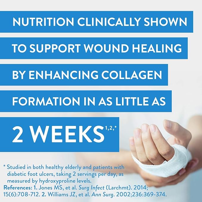 Juven Therapeutic Nutrition Drink Mix Powder for Wound Healing Support, Includes Collagen Protein, Orange, 30 Count