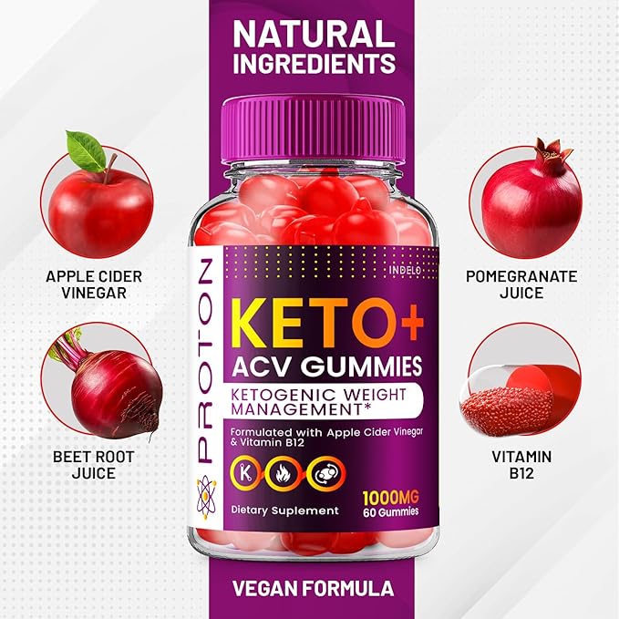 (2 Pack) Proton Keto ACV Gummies Advanced, Proton Keto + ACV Gummies 1000mg, Protein Apple Cider Vinegar Gummy Proton Gummies Reviews, Proton Keto+ACV Vitamin B12 (120 Gummies)
