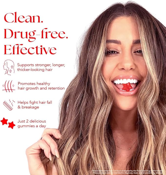HAIRtamin Vegan Gummy Stars Hair Vitamins | Non-GMO | Natural Biotin Hair Vitamin Gummies to Maintain Healthy Hair Skin & Nails | Multivitamin Supplement to Help Maintain Healthy Looking Hair (3-Pack)