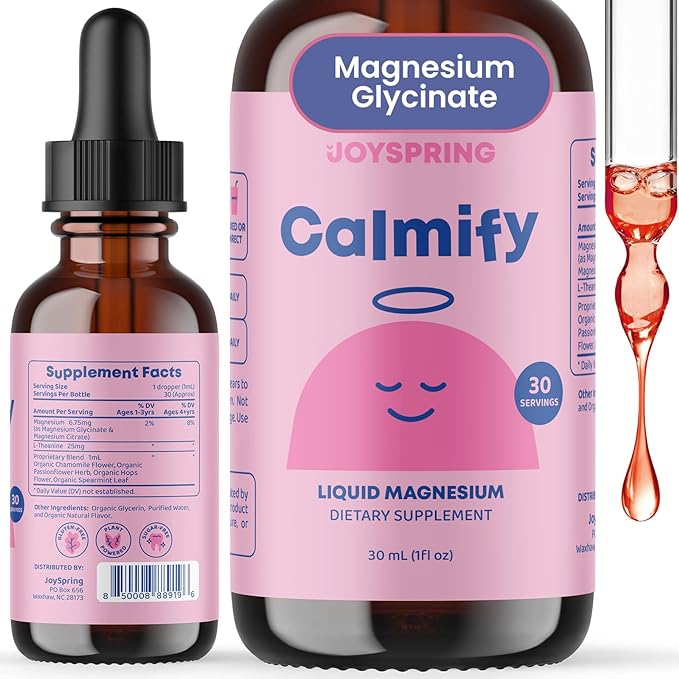Magnesium Citrate Liquid & Magnesium Glycinate for Kids - Sugar Gluten Free Magnesium for Kids - Liquid Magnesium Blend with L Theanine for Kids & Chamomile Magnesium Kids Supplement for Kids & Teens