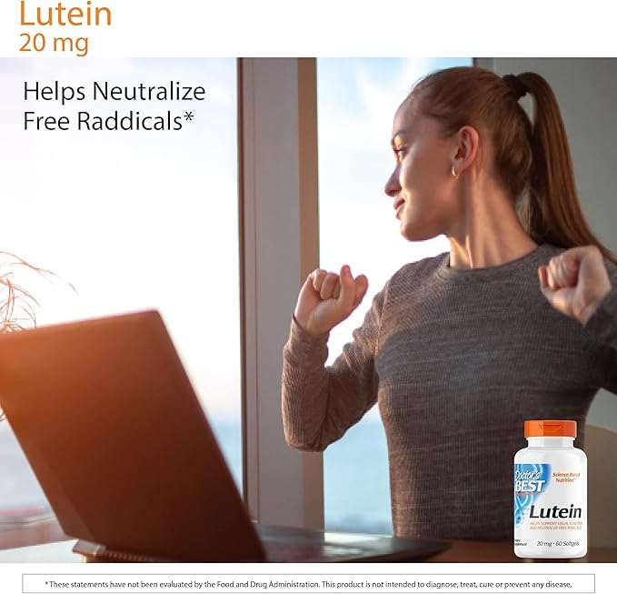 Doctor's Best Lutein with Gluten Free, Vision Support, 60 Softgels