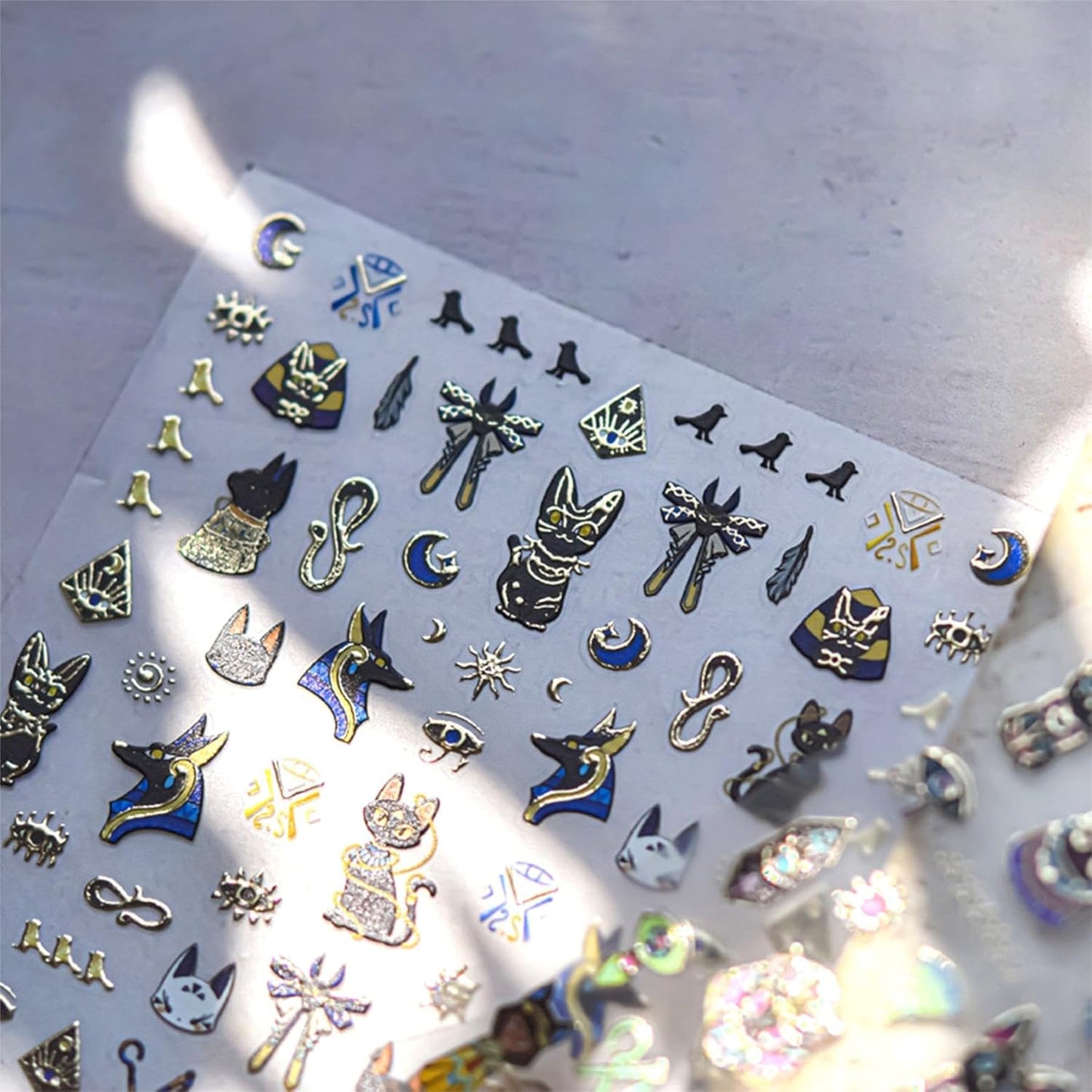 Dedyel Cute Nail Stickers 5D Embossed Cartoon Cat Kawaii Animal Self-Adhesive Nail Decals for Women Girls Kids Nail Art Decoration