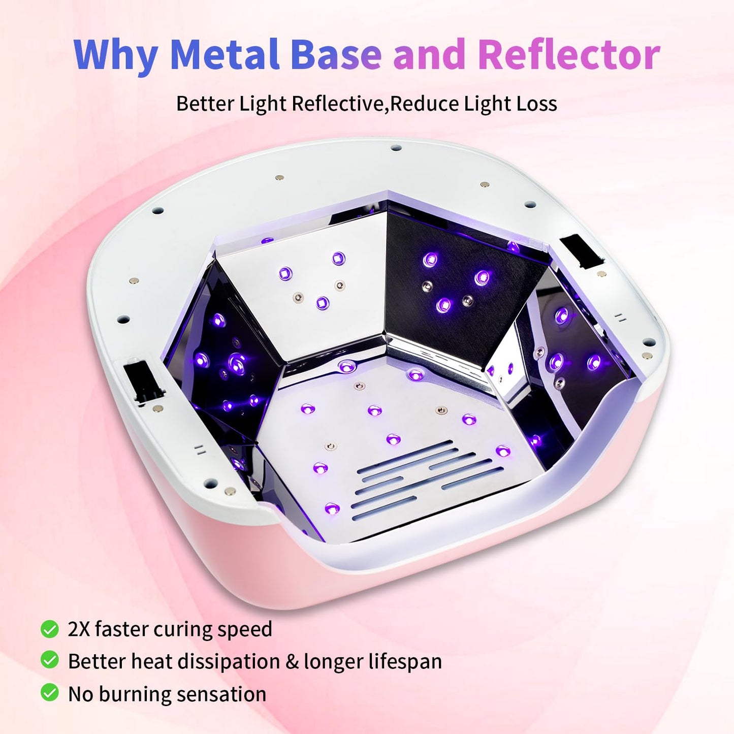 Cordless Rechargeable UV LED Nail Lamp,96W UV Light for Gel Nails with Metallic Reflector & Metal Base, Fast Curing Lamp Manicure,Pedicure,Ideal for Nail Salon(Orange Purple)