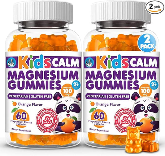 DR. MORITZ Sugar-Free Calm Magnesium Gummies for Kids and Adults - Kids Magnesium Gummies - Magnesium Citrate Gummies (120 Count (Pack of 2), Orange)