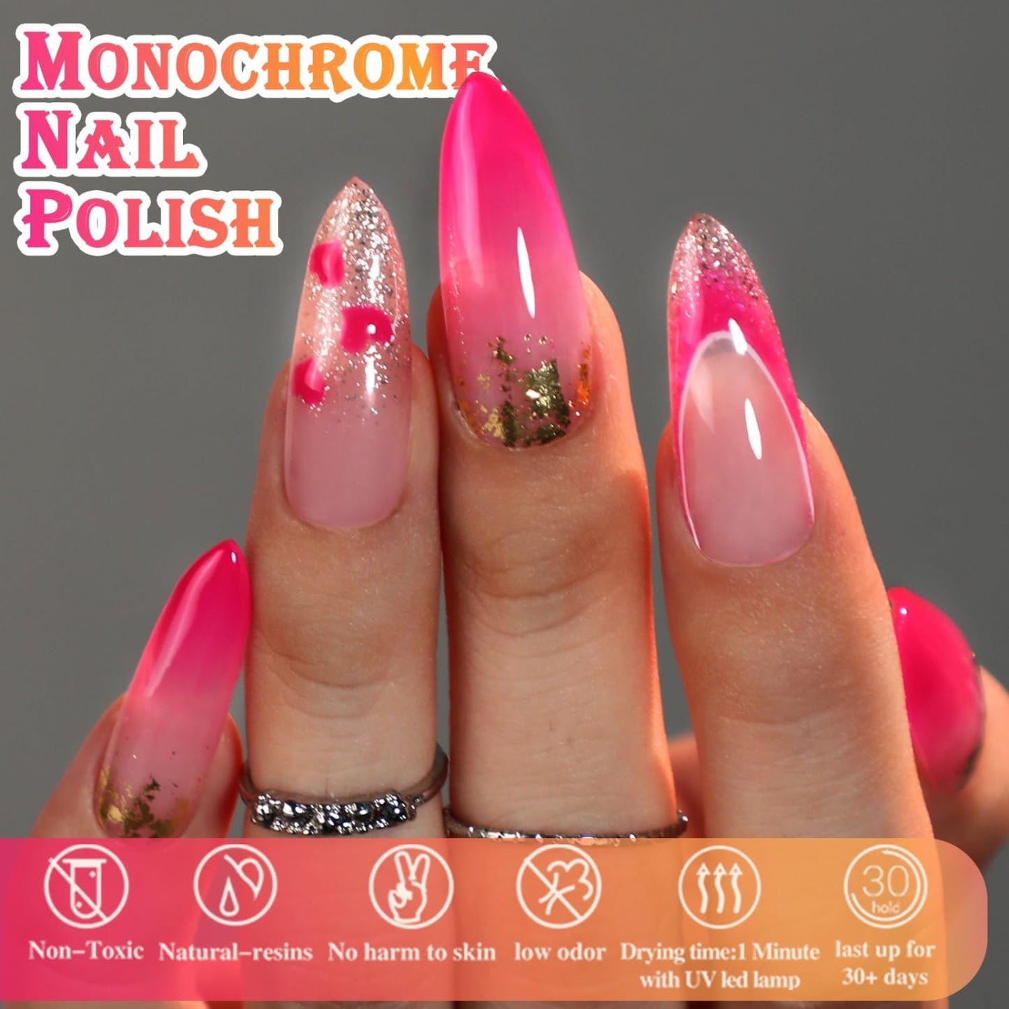 Double Rhythm 0.50 OZ Translucent Gel Polish Same Color Same Bottle Sheer Pastel Neutral Natural Milky 15 ML Jelly UV Nail Art DIY at Home (Cherry Rose-A1046)