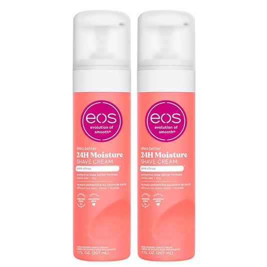 eos Shea Better Shave Cream- Pink Citrus, Shea Butter Skincare, Shaving Cream for Women, 7 fl oz, 2-Pack