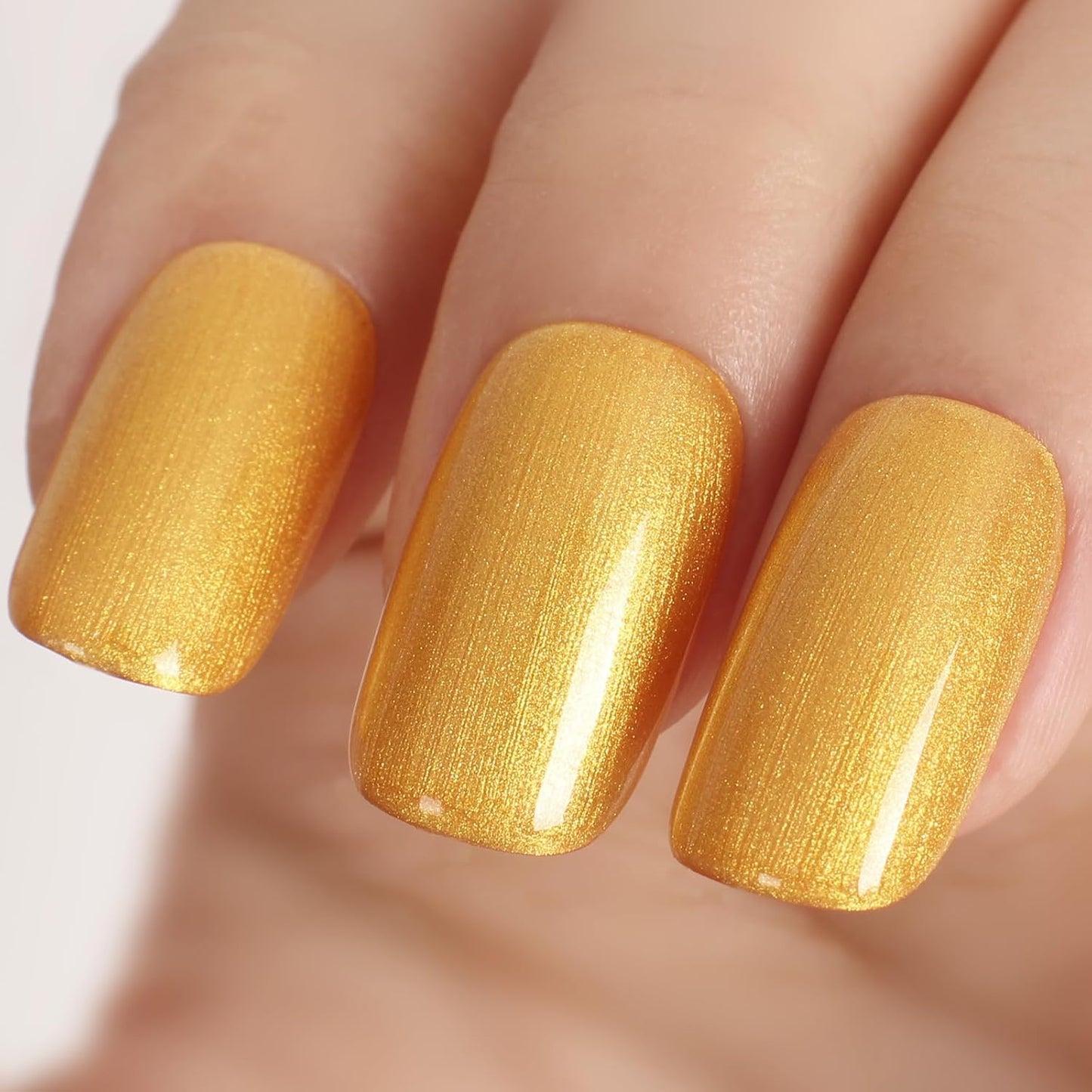 Gold Metallic Glitter Gel Polish,15ml UV/LED Soak Off Sparkly Gold Yellow Chrome Gel Nail Polish Kit for Manicure Salon or DIY Nail Art at Home,Party Holiday Color Gel Gift - GP0089