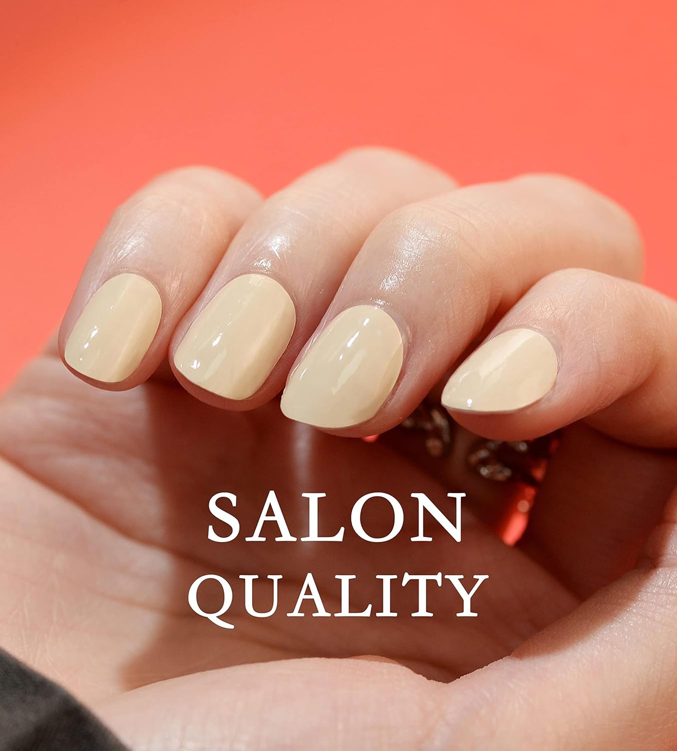 Nail Polish Strips Long Lasting, 20Pcs Wraps, Easy Apply& Remove Salon Quality Gel Nail Stickers (Sand Light Beige)