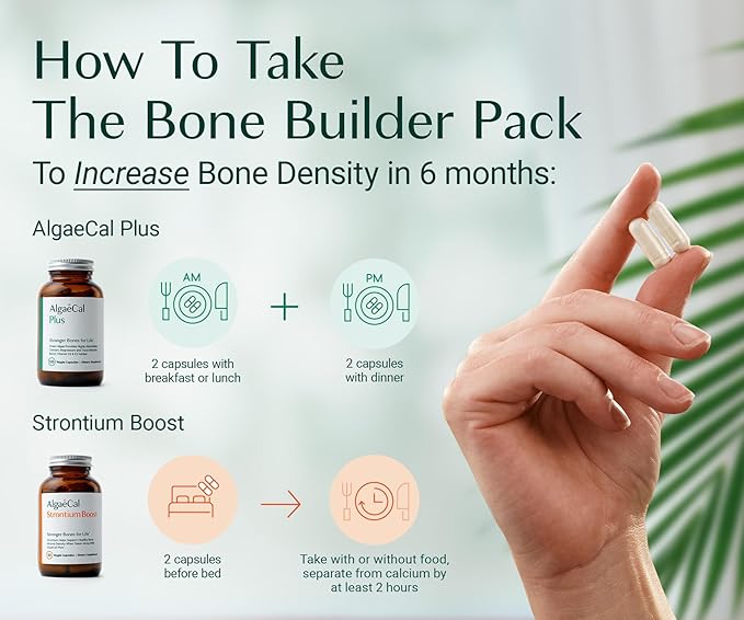 ALGAECAL Bone Builder Pack - Organic Red Algae Calcium Supplement. with 16 Essential Bone Strength Nutrients. Clinically Supported to Increase Bone Density Within 6 Months––Guaranteed! - 3 Months