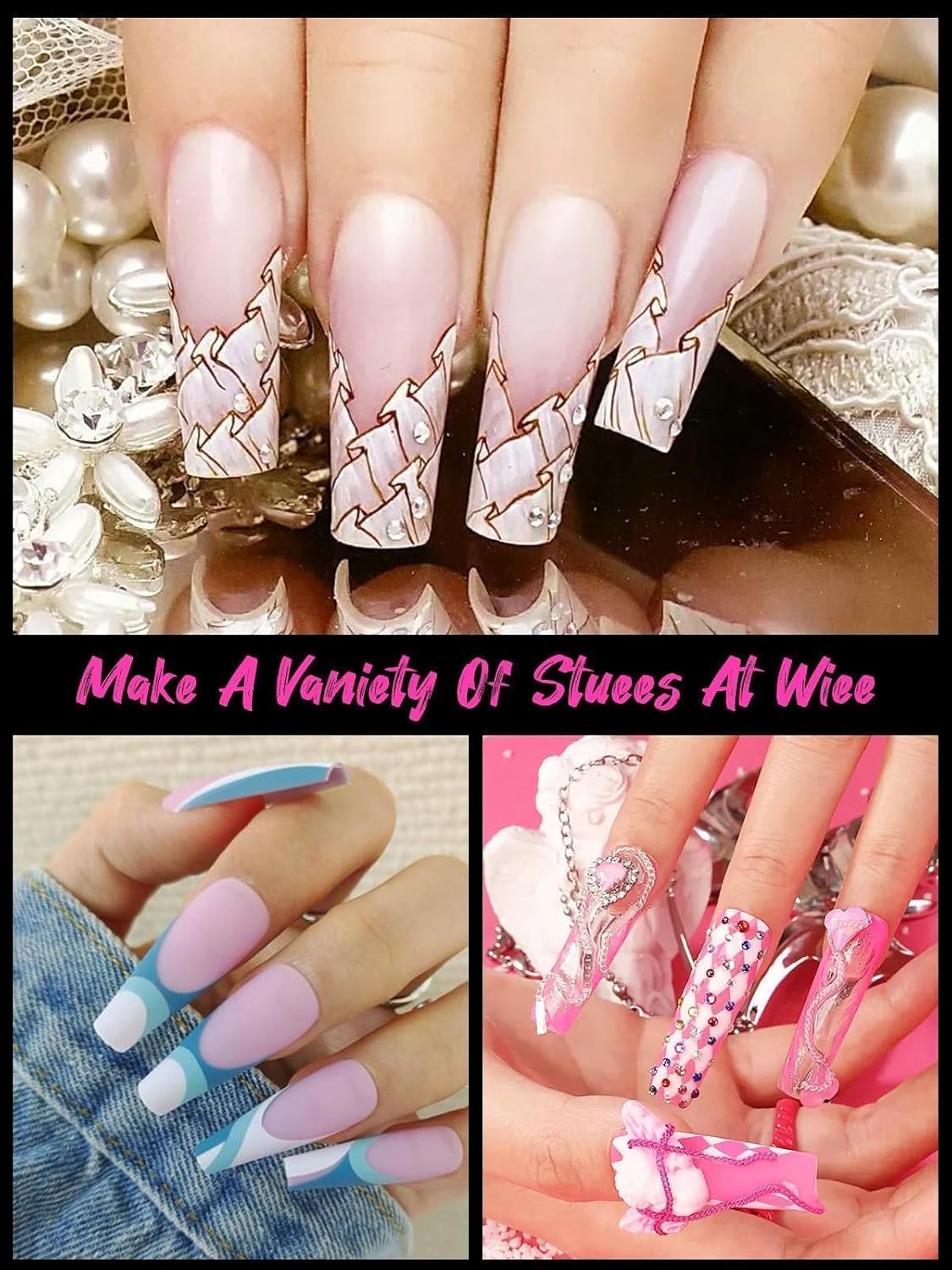 TOROKOM 120Pcs Poly Extension Gel Dual Nail Forms Clear Nail Forms Full Cover Coffin Nail Molds 12 Sizes for Gel Manicure Nail Art Design Salon&DIY