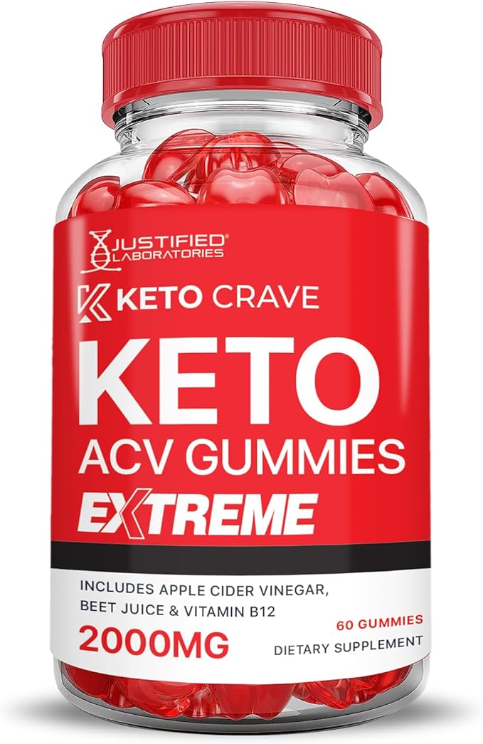 (2 Pack) Keto Crave Keto ACV Gummies Extreme 2000MG Keto Crave Keto Gummies Advanced Formula Apple Cider Vinegar with Pomegranate Beet Juice Powder B12 Vegan Non GMO 120 Gummys