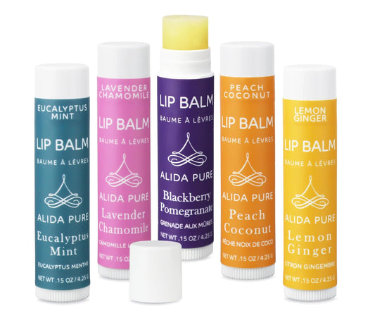 Duet Lip Balm Collection, Vegan Set, Beeswax Free, with Organic Jojoba, and Avocado Oil, Vitamin E, Natural Moisturizer for Dry, Chapped Lips, 5 Tube Set