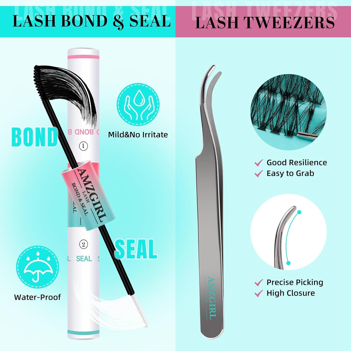 Lash Clusters Kit 200PCS 40D Eyelash Extension Kit D Curl Wispy Eyelash Clusters DIY Natural Individual Lashes Kits Lashes Extensions Kit with Lash Bond and Remover Eyelash Tweezer at Home（White Bond）