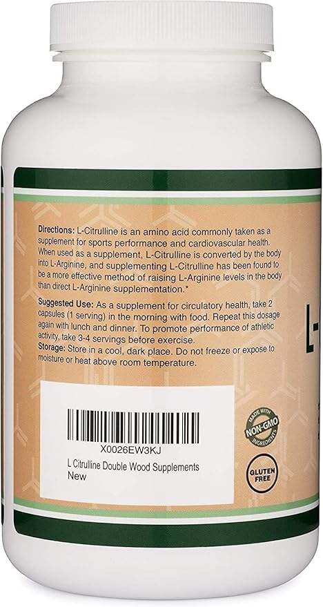 L Citrulline Capsules 1,200mg Per Serving, 210 Count (L-Citrulline Increases Levels of L-Arginine, Acts as a Nitric Oxide Booster) Muscle Recovery Supplement to Improve Muscle Pump by Double Wood