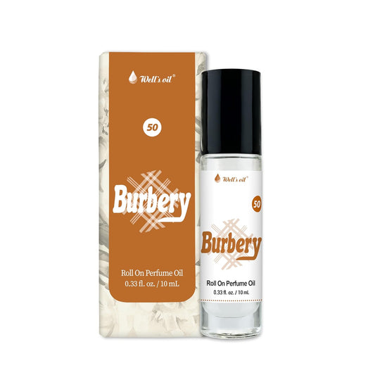 Well's Oil Perfume Oil Roll-On (Burbery) I Clean, Rich, Pure Scent | Alcohol-Free | Oil Based | Long Lasting | Concentrated Roll-on Perfumes for Women and Men | 10 ml / 0.33 fl Oz
