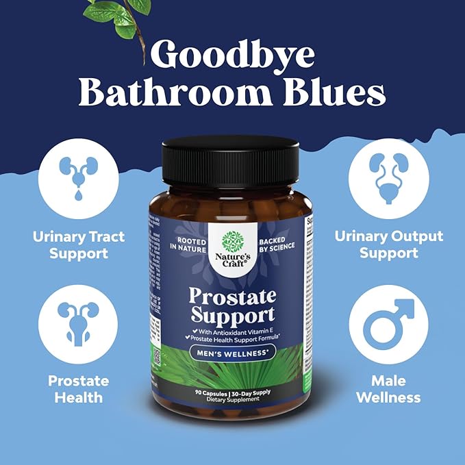 Herbal Prostate Health Supplements for Men - Advanced Prostate Supplements for Men with Beta Sitosterol Selenium Pygeum and Saw Palmetto for Men Prostate Support and Frequent Urination - 90 Capsules