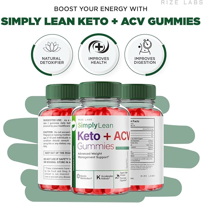 (2 Pack) Simply Lean Keto + ACV Gummies, SimplyLean Keto Gummies for Advanced Weight Loss, SimplyLean Supplement, SimplyLean Maximum Strength Gomitas, SimplyLean Advanced Formula Review (120 Gummies)